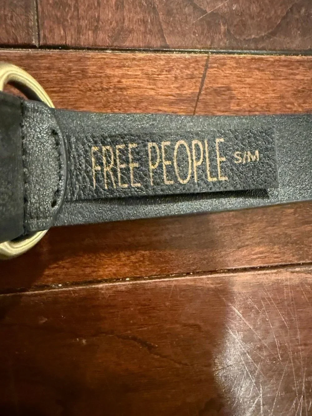 New! Free People Siren Black Leather Belt M/L